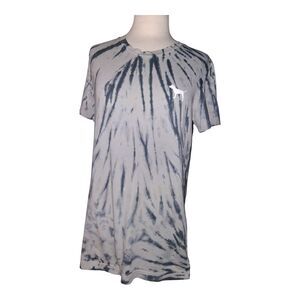 Pink Victoria Secret Tie-Dye Crew Neck T-Shirt with Dog Logo XS